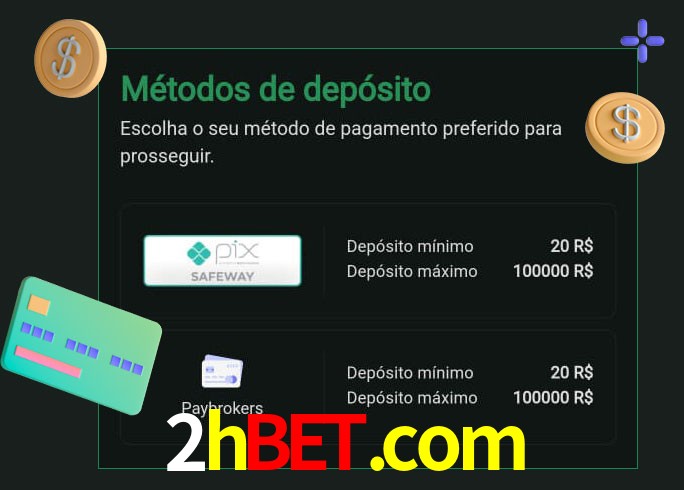 O cassino 2hbet.com oferece uma grande variedade de métodos de pagamento